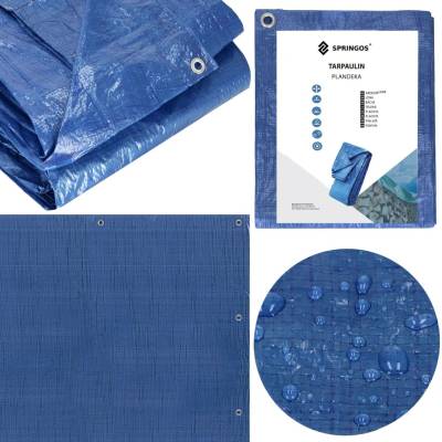 Springros krycí plachta s oky 4 x 6 m 60g PE modrá PROTECT GA2117-XG