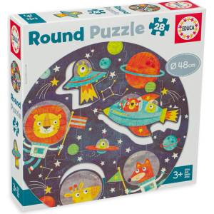 Educa Кръгъл пъзел Educa от 28 части - Космос (EDU18908) - baby