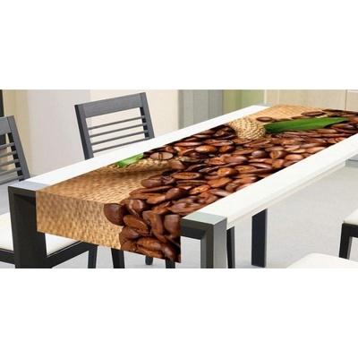 Dimex obrus Šálka kávy TS 007 zelená béžová hnedá 40x140 cm
