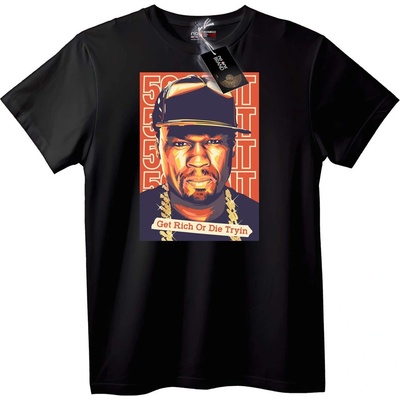 NOONEBRAND Тениска 50 Cent Забогатей или Умри - L, White