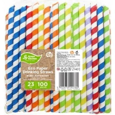 GoDan Papírové brčko 23 cm 100 ks vícebarevné