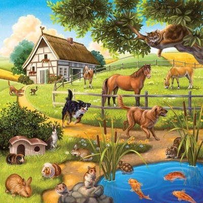 Ravensburger Zvieratá v lese ZOO a domáce zvieratá/3x49 dielov