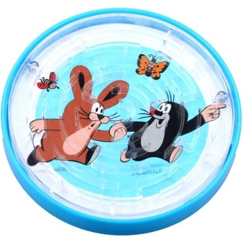 KRTEK Hra kuličkové bludiště labyrint kulatý 9cm Krteček plast 4 barvy