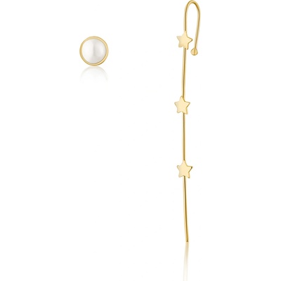 JwL Luxury Pearls pozlacené asymetrické náušnice JL0811