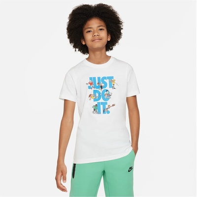 Nike Детска тениска Nike Sportswear Big Kids' T-Shirt - White/Red