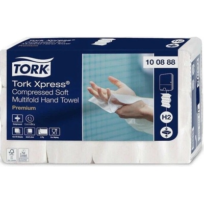 Tork Xpress Soft Multifold H2 Premium Interfold dvojvrstvové biele stlačené 12 x 170 ks