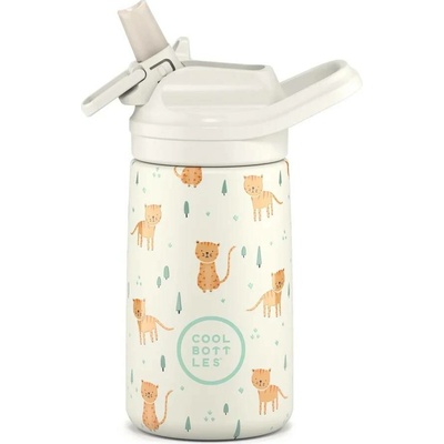 Cool Bottles dětská nerezová termoláhev Kiddie Whisker Kittens 350 ml