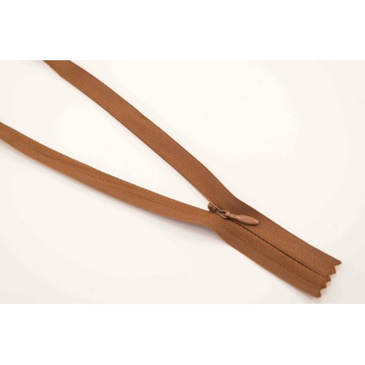 Nedeliteľný skrytý zips (3mm) rôzne farby - dĺžka 18 cm - 60 cm 18 cm Gaštanovo hnedá