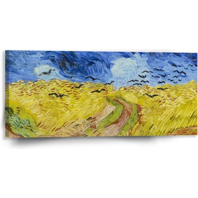 Sablio Obraz Pšeničné pole s vranami - Vincent van Gogh - 110x50 cm