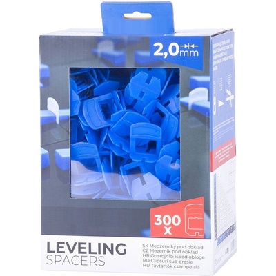 Mezerník Strend Pro LS230T, nivelační, pod obklad, 2.0 mm, bal. 300 ks, plast modrý ST2161607 – Zboží Mobilmania