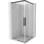 Mexen Rox Двоен плъзгащ се душ кабина 90 x 90 см, прозрачна, черна - 8C2D-090-090-70-00 (8C2D-090-090-70-00)
