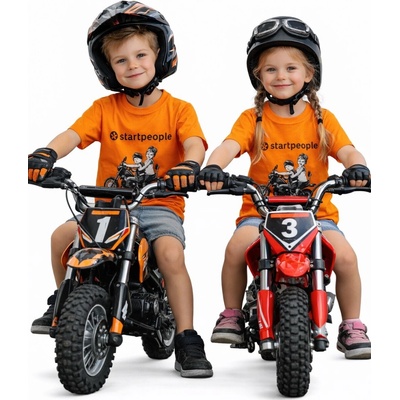 Detské tričko Tanec Slnka deti na motorke oranžová