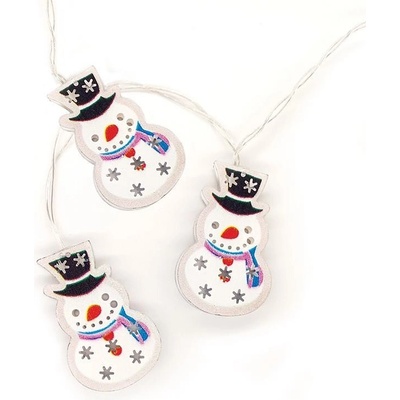 ACA Lighting LED vianočné girlanda snehuliaci teplá biela 3x batéria AA 160 cm IP20