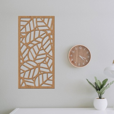 dřevo života Dřevěný dekorační panel LEAF II Rozměry (cm): 50x95, Zvolte barvu dekoru: Horský dub