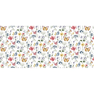Sanem Plastik 1431 PVC ubrus Florista luční kvítí motýlci role role 20 m 140cm x2000cm