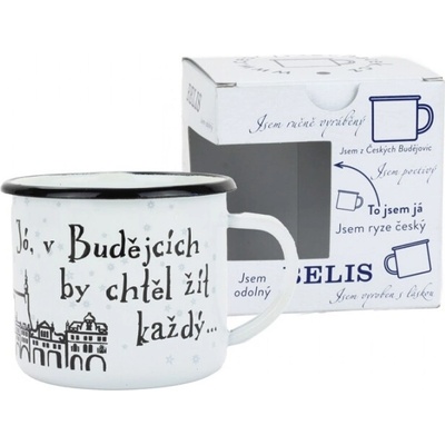 Belis Český plecháčik ø 8 cm 0,35 l biely ČB / mesto v krabičke 11008-039PFM04