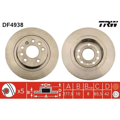 Brzdový kotúč TRW DF4938