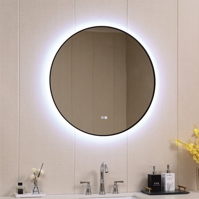 Inter Ceramic LED Огледало за стена Inter Ceramic - Лейла, 1855/80NEW, Ø80, черно (D800 1855/80NEW)