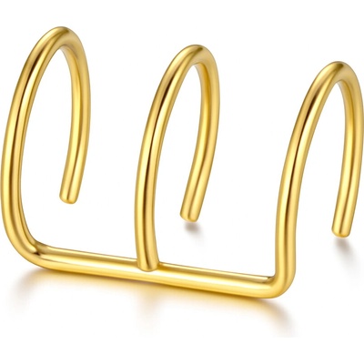 SARINES Trojitý zlatý earcuff bez piercingu S1102