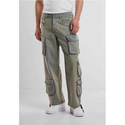 Urban Classics Мъжки Дънки Multi Pocket Denim Cargo new light blue dirty washed 38UB-TB7322-19925 - Тъмносив, размер 38