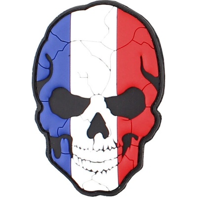 Gumová nášivka 101 Inc Skullhead Cracked vlajka Francúzsko - farebná