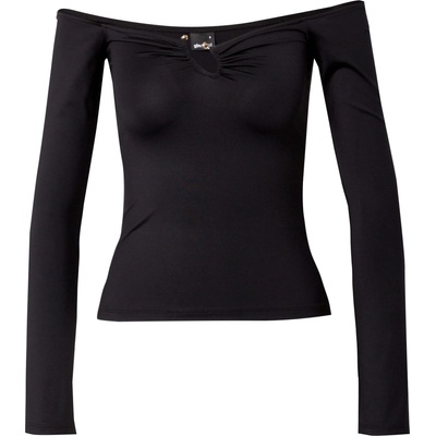 Gina Tricot Тениска черно, размер M