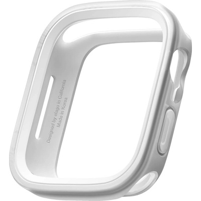 Elago Силиконов (TPU) кейс с две сменяеми поликарбонатни части за Apple Watch 7 45мм, Apple Watch 8 45мм - Elago Duo Apple Watch Case (прозрачен-мат и бял) (EAW45DUO-TRWH)