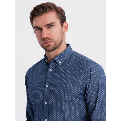 Ombre Clothing Мъжка риза от фин дънков плат с джоб - светлосиня Ombre Clothing Ombre Clothing | Sin | МЪЖЕ | S