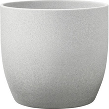 Soendgen Basel Stone Obal na kvetináč keramický Ø 21 cm x 20 cm svetlosivý