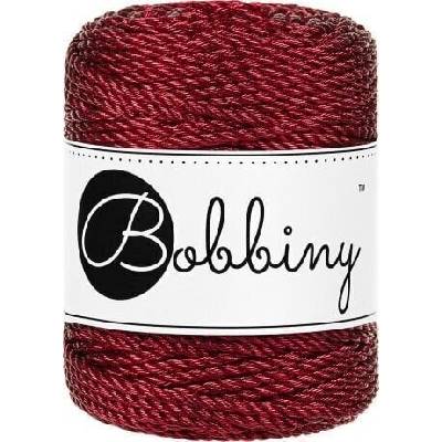 Bobbiny 3PLY Macramé Rope 3 mm 50 m Metallic Red юта (TS-E106)