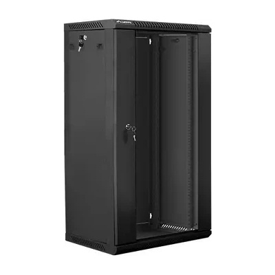 Lanberg Комуникационен шкаф, Lanberg rack cabinet 19" wall-mount 22U / 600x450 for self-assembly (flat pack), black (WF01-6422-10B)