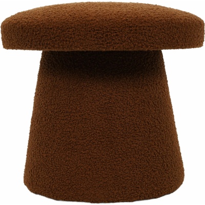 Home Styling Collection Kulatý čalouněný puf TEDDY ve tvaru houby boucle, 43 × 38 cm, hnědý