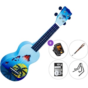 Mahalo Hawaii Premium SET Hawaii Blue Burst Сопрано укулеле (MD1HA-BUB-PREMIUM-SET)