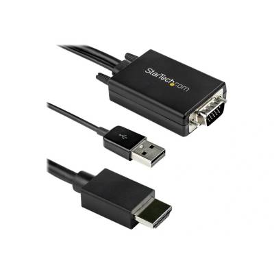 StarTech StarTech. com VGA2HDMM2M адаптер за видео кабел 2 м USB Type-A + VGA (D-Sub) HDMI тип A (стандартен) Черен (VGA2HDMM2M)