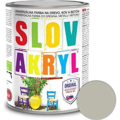 Slovakryl univerzálná farba 0,75 kg svetlo sivá