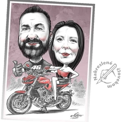 VIKTORIO Karikaturista na svadbu, oslavu, ples, firemný event 4 hodiny Rozmer: A4 (21x29,7 cm)