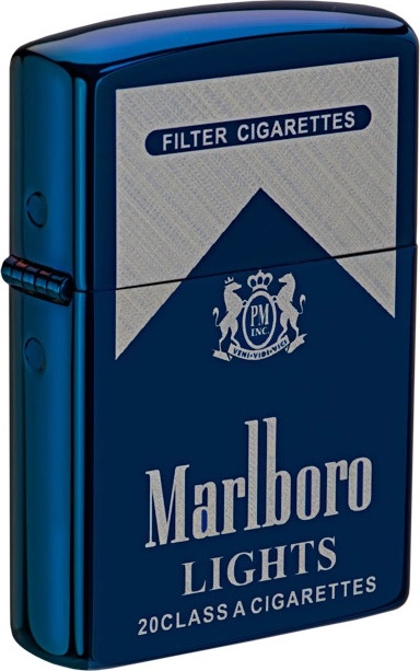 Zippo Benzínový ZORRO MARLBORO MIRROR BLUE + zdarma benzín 125ml