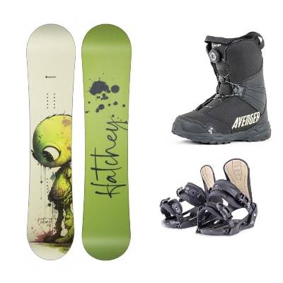 Hatchey Outcast dětský snowboard + Beany Junior vázání + Beany Avenger BS boty - 140 cm + XS - EU 32-35