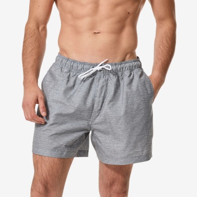 Decathlon pánske boardové šortky 100 krátke 15" šedé melírované