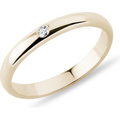 KLENOTA Minimalistický zlatý prstienok s briliantom X0895113L25