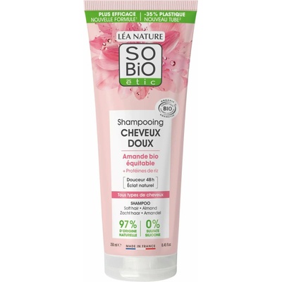 SO’BiO étic šampon zjemňující s mandlovým mlékem a rýžovými proteiny BIO 250 ml