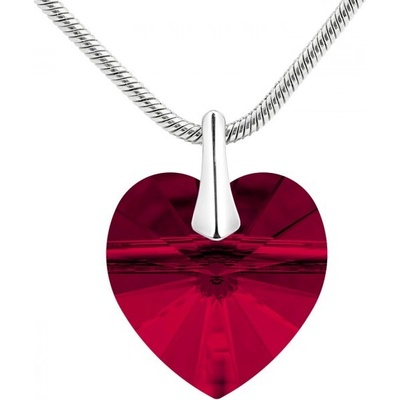SILVEGO Strieborný prívesok Srdce Siam AB 14mm so Swarovski® Crystals LSW006P