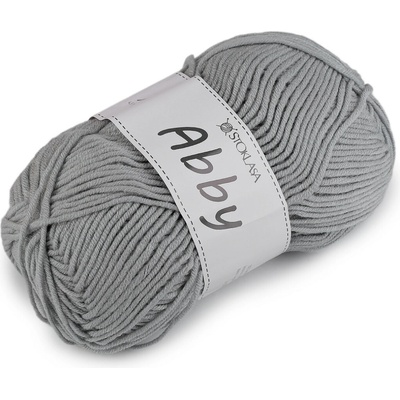 Pletací příze Abby 100 g Varianta: 6 šedá nejsvětlější, Balení: 1 ks 58805/150558/271676