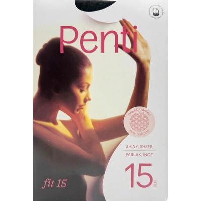 Penti Dámské lesklé punčochové kalhoty FIT 15 černá