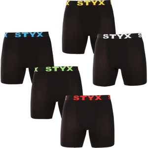 Styx Комплект от пет - мъжки боксерки Styx long спортна еластика черни Styx | Cheren | МЪЖЕ | S