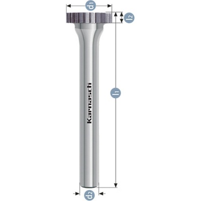 Karnasch Professional Tools Drážkovací technická fréza na kov Karnasch talířová D25,0×6,3 S8 L51 mm, nepovlakovaná, HP-2