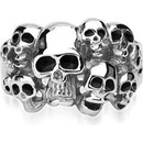 Šperky4U ocelový prsten s lebkami OPR1307