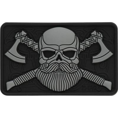 Nášivka M-Tac Bearded Skull 3D - sivá