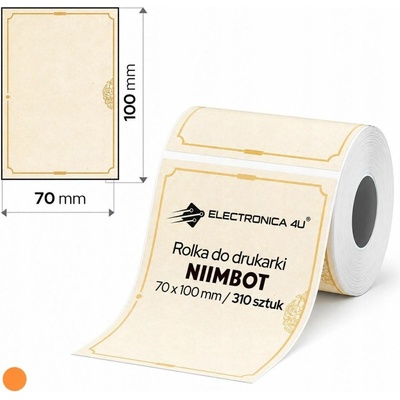 Samolepicí štítky, termální samolepky pro Niimbot K3, 70x100 mm, 310 Ks