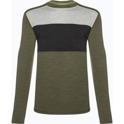 Smartwool Мъжка тениска Smartwool Classic Thermal Merino Base Layer Colorblock Crew Boxed Green 16354